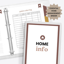 Load image into Gallery viewer, Home Management Info Planner For HOMEOWNERS