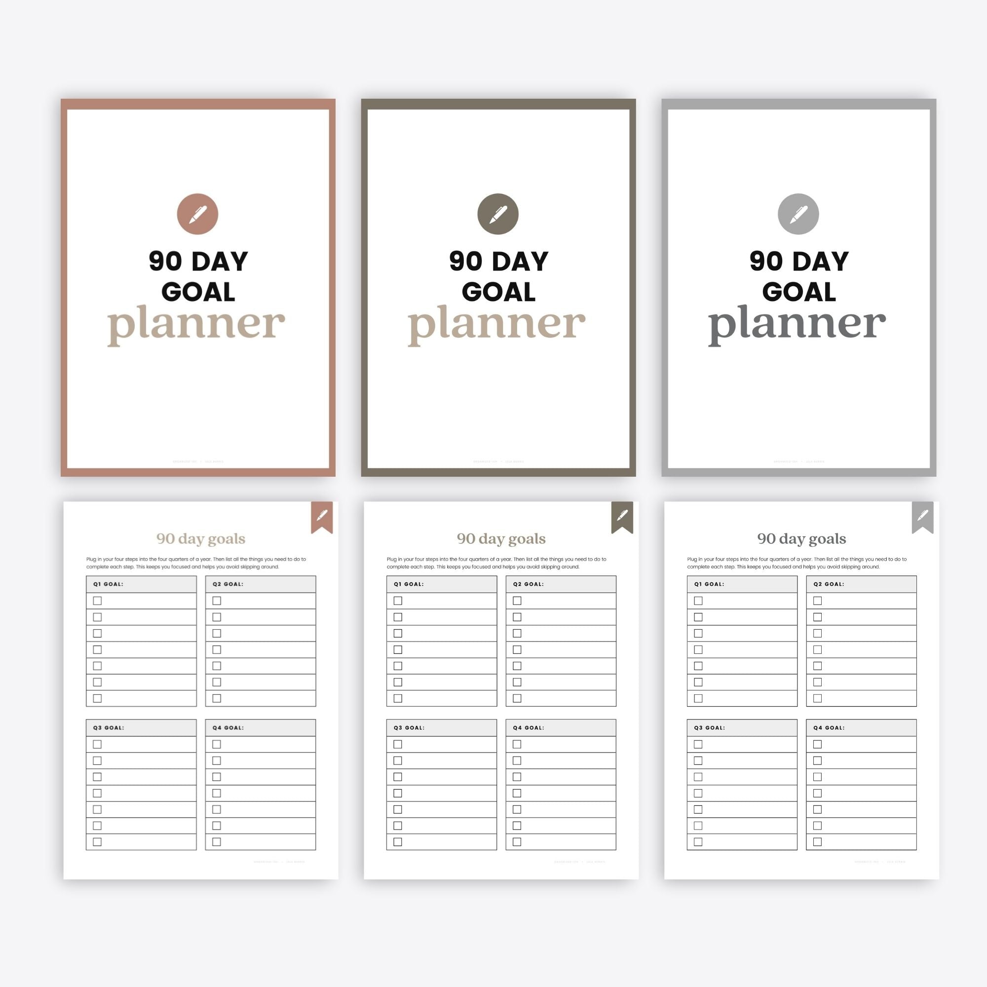 Agenda 90 DAYS PLANNER - Atteignez Vos Objectifs - WriteToPlan - A5 Relié - Neuf